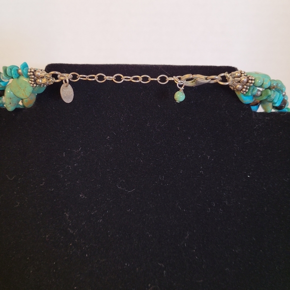 Silpada Turquoise Beaded Stranded Choker Necklace Silver - Picture 7 of 9